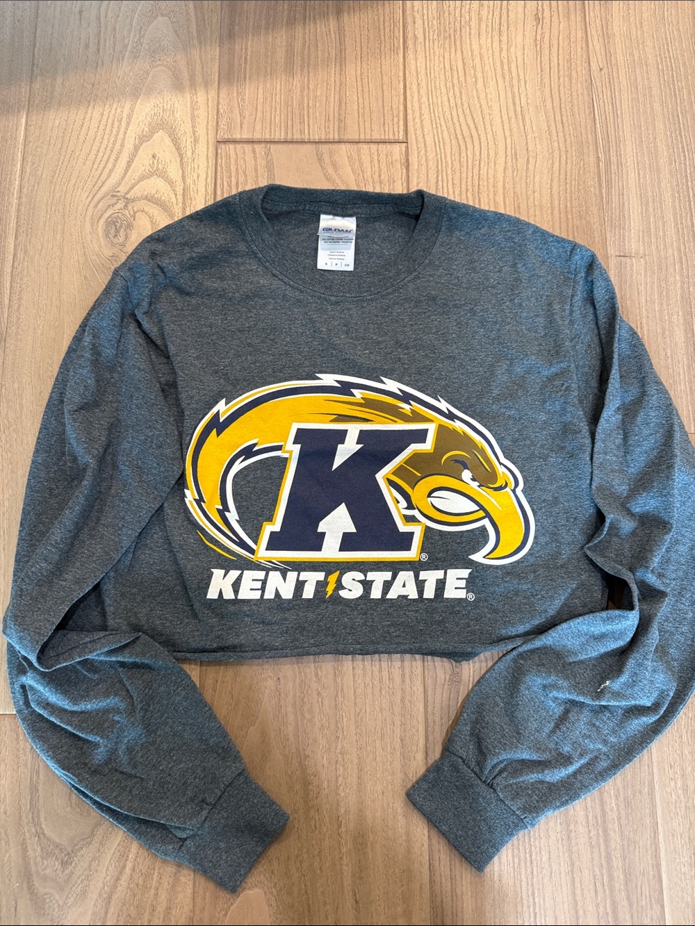 Gildan Kent State Golden Flash Dark Gray Long Sleeve Tee